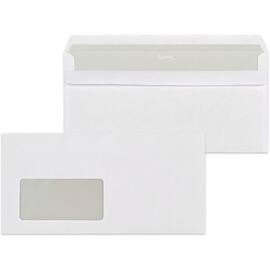 Lyreco Briefumschlag, Fenster links, selbstklebend, DIN lang, 220x110mm, 75g/m², weiß, 100 Stück Artikelbild