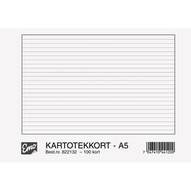 Kartotekkort EMO A5 linjert 200g (100) produktbilde