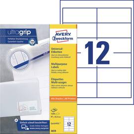 Etikett AVERY Ultragrip 97x42,3 (1200) produktbilde