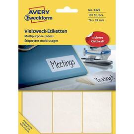 Etikett AVERY manuell 39x76mm hvit (192) produktbilde