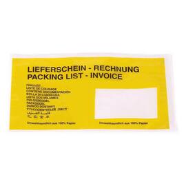 docuFIX® Dokumententasche aus Pergamin, Lieferschein/Rechnung, Fenster rechts, 228x120mm, gelb, 1000 Stück Artikelbild