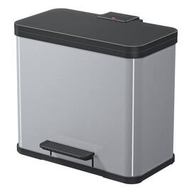 Hailo Tret-Mülltrenner Öko trio Plus L, Metalleimer, Papierkorb, Mistkübel, Abfalleimer, Silber, 470 x 340 x 430 mm, 3 x 9 Liter, 1 Stück Artikelbild