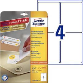 Etikett AVERY avtagbar 99,1x139mm (120) produktbilde