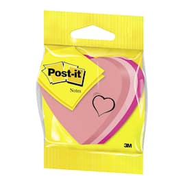 Post-it® Sticky-notislappar, 70 x 70 mm, hjärtformade, rosa, 225 blad, 2007-H produktfoto