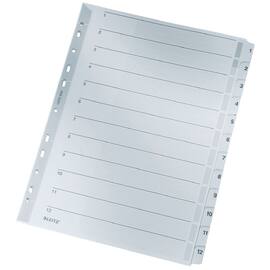 Leitz Ordnerregister A4, 1-12, Tauenpapier, grau Artikelbild