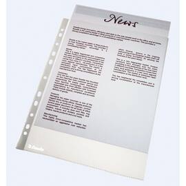 Esselte Plastficka, A4, stansad, 60 mikrometer, polypropylen, jämn, 11 hål, genomskinlig produktfoto
