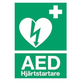 Klisteretikett A5 Hjärtstartare AED produktfoto