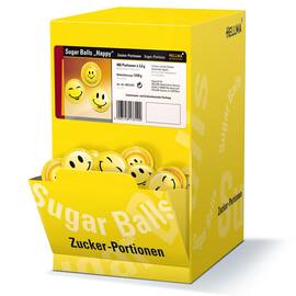 HELLMA Sugar Balls Happy, Zuckersticks, Zucker, 400 Portionen im Spenderkarton, 1 Packung Artikelbild