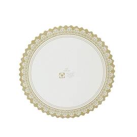 Tortenscheibe Rondell, Tortenunterlage, 200mm, weiss/gold, 1000 Stück Artikelbild