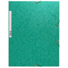 Exacompta Einschlagmappe, Flügelmappe, Sammelmappe, Manilakarton, 425g/m², Eckspanngummi, 3 Klappen, A4, 240x320mm, 250 Blatt, grün, 1 Stück Artikelbild