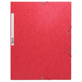 Exacompta Einschlagmappe, Flügelmappe, Sammelmappe, Manilakarton, 425g/m², Eckspanngummi, 3 Klappen, A4, 240x320mm, 250 Blatt, rot, 1 Stück Artikelbild