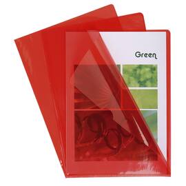 Exacompta Sichthüllen, Aktenhüllen, A4, PVC, oben/rechs offen, glatt, rot, 0,13mm, 10 Stück Artikelbild