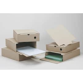 Boxon Arkivbox, ES 440, wellpapp, invikbara flikar, A4, 2 mm, 233 x 315 x 60 mm, brun produktfoto