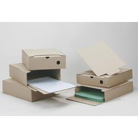 Boxon Arkivbox, ES 440, wellpapp, invikbara flikar, A4, 2 mm, 233 x 315 x 60 mm, brun produktfoto