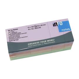 Notatblokk INFO 50x40mm pastell (12) produktbilde