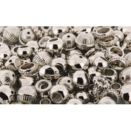 Plastpärlor och ringar, 10-18 mm, silver produktfoto