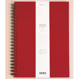 Notatbok GRIEG A4 100g 160s linjer rød produktbilde