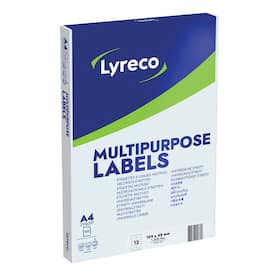 Lyreco Mehrzweck-Etiketten, 105x48mm, permanent, weiß, 1200 Stück pro Packung Artikelbild