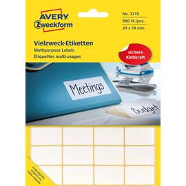 Etikett AVERY manuell 29x18mm hvit (960) produktbilde