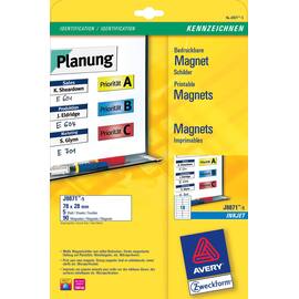 Avery Magnetschilder, Etiketten, 27x78mm, weiß, 18 Etiketten pro Blatt, 5 Blatt Artikelbild
