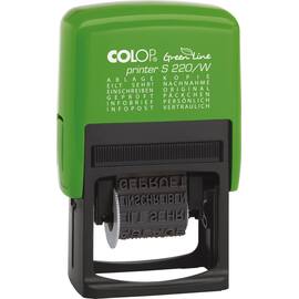 Colop Wortbandstempel Printer S220/W Green Line, Metall, 12 Texte, Schrifthöhe: 4 mm, grün, Druckfarbe: schwarz, 1 Stück Artikelbild