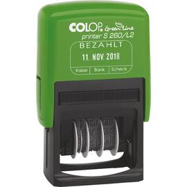 Colop Datumstempel Green Line, BEZAHLT, 45x24mm, Schrifthöhe: 4 mm, Druckfarbe: blau/rot, 1 Stück Artikelbild