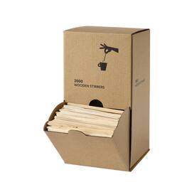 BioPak by DUNI Rührstäbchen aus Holz, in Spenderbox, Einweg, 2000 Stück Artikelbild