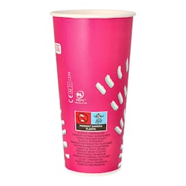 Drikkebeger papp 50cl rosa (50) produktbilde
