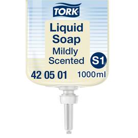Tork Seifencreme Premium, Flüssigseife, Mild, Nachfüllung, parfümiert, 1 Liter, 1 Flasche Artikelbild