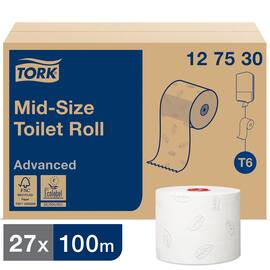 Tork Advanced Compact T6 Jumborolle Toilettenpapier, Klopapier, 2-lagig, weiss, 27 Rollen Artikelbild