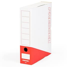 Pressel Archivbox A75, Weiß-Rot, 75mm, Karton, neues Design, 20 Stück Artikelbild