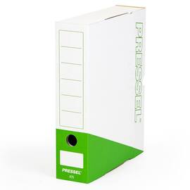 Pressel Archivbox A75, Weiß-Dunkelgrün, 75mm, Karton, neues Design, 20 Stück Artikelbild
