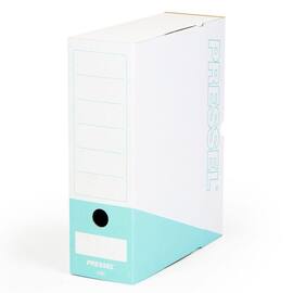 Pressel Archivbox A100, Weiß-Türkis, 100mm, Karton, neues Design, 20 Stück Artikelbild