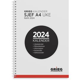 Sjefskalender GRIEG A4 2024 refill produktbilde