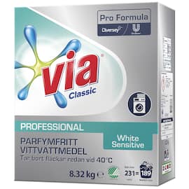 VIA Tvättmedel Pro Formula White Sensitive 8,32kg produktfoto