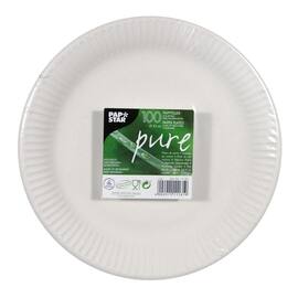 Tallerken PURE papp Ø23cm hvit (100) produktbilde