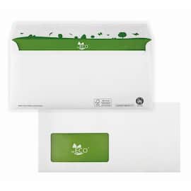 be ECO Briefumschlag, Kuvert, DIN lang, mit Fenster, aus 100% Altpapier, weiß, 500 Stück Artikelbild