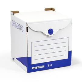 Pressel Sammelbehälter S10, Archivcontainer, Archivdepot, Ordnersammelbox, Weiß-Blau, 10 Stück (vorher Art.Nr. 210102) Artikelbild