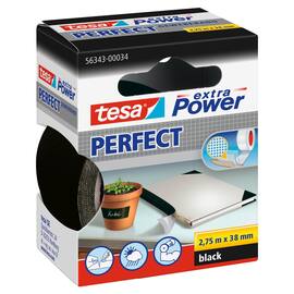 tesa® extra Power Gewebeband, Schwarz, 2,75 m x 38 mm Artikelbild