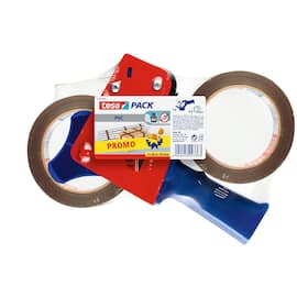 tesa® SPAR-PACK: 2 Rollen tesa PVC-Klebeband tesapack ultrastrong  + 1 Handabroller Artikelbild