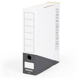 Pressel Archivbox A75, Weiß-Anthrazit, 75mm, Karton, neues Design, 20 Stück Artikelbild