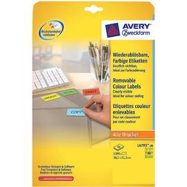Avery Etiketten Mini L4793-20, gelb, 38,1x21,2 mm, 20 Blatt, 1300 Stück Artikelbild