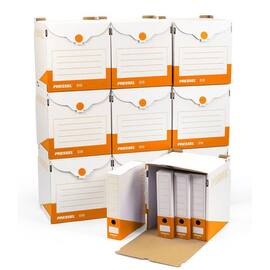 Pressel Archivset A75, Weiß-Orange, 10 Sammelbehälter + 40 Archivboxen Artikelbild