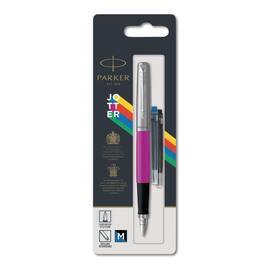 Parker Füllhalter JOTTER ORIGINALS, Füllfeder, nachfüllbar, für Patronen, Edelstahlfeder, M, Schaftfarbe magenta, Schreibfarbe blau/schwarz, 1 Stück Artikelbild
