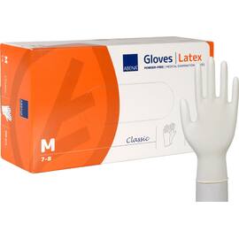 Hanske ABENA C. latex u/p M hvit (100) produktbilde
