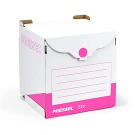 Pressel Sammelbehälter S10, Archivcontainer, Archivdepot, Ordnersammelbox, Weiss-Pink, 10 Stück Artikelbild