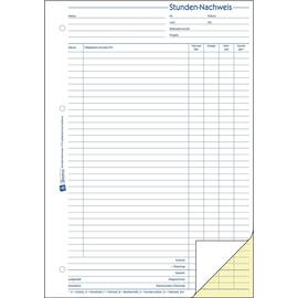 Avery Formularbuch Stundennachweis 1773, A4, selbstdurchschreibend, 2x40 Blatt Artikelbild