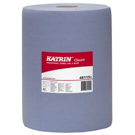 KATRIN Papierreinigungstücher Classic XXL 2, Wischtuch, Putztuch, auf Rolle,  2-lagig,380 mm, blau, 500 Blatt pro Rolle Artikelbild