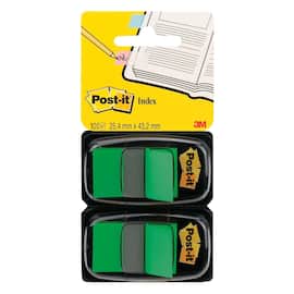 Post-it® Index-Haftstreifen 680, Haftmarker, beschriftbar, 25,4 x 43,2 mm, grün, 2 x 50 Blatt pro Packung Artikelbild