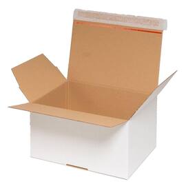 Smartbox Pro Automatikbodenkarton mit Haftklebeverschluss und Aufreissfaden 1-wellig, Faltkarton, 160x130x70mm, weiss, 10 Stück Artikelbild